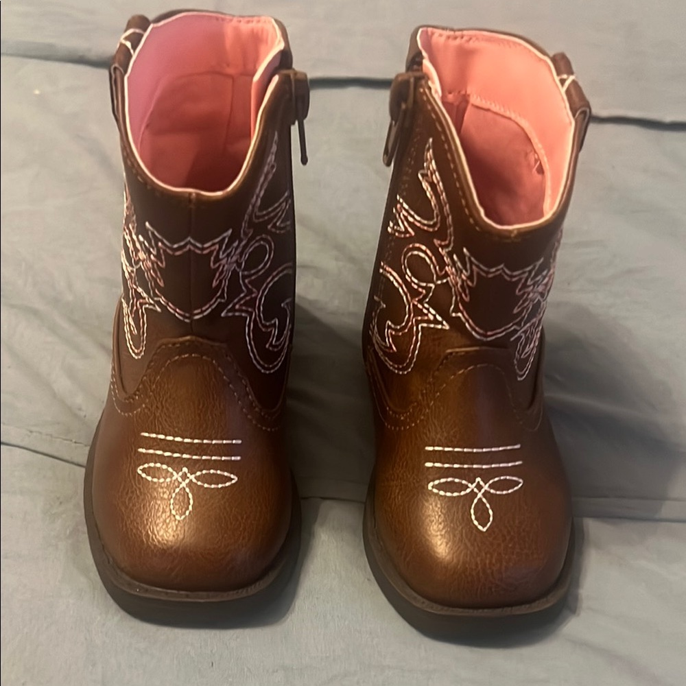 Brown Girl Toddler Cowboy Boots